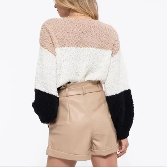 Slouchy Colorblock Sweater Size Medium - Picture 6 of 7